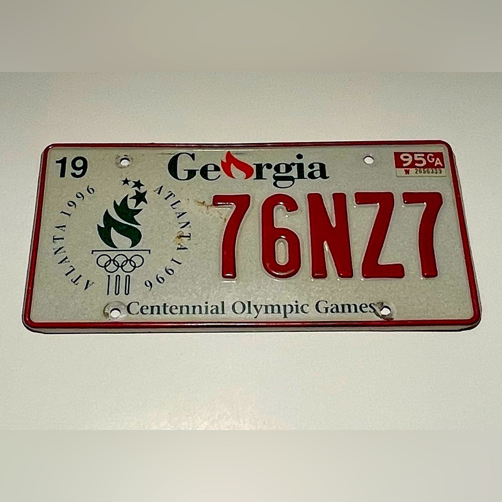 Vintage 1996 Georgia Centennial Olympic Games License Plate